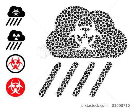 Dotted Toxic Rain Mosaic of Rounded Dots with... - Stock Illustration ...