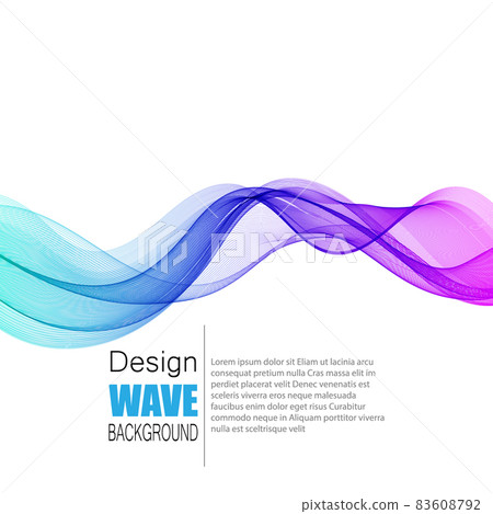 Abstract blue wave design decorative white background vector 83608792