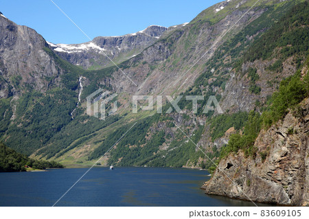Fjord landscape seen from the cruise ship 83609105