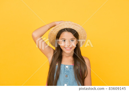Spending nice summer day. vacation time. small girl  83609145
