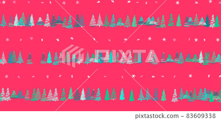 Christmas trees flat vector seamless pattern - Stock Illustration ...