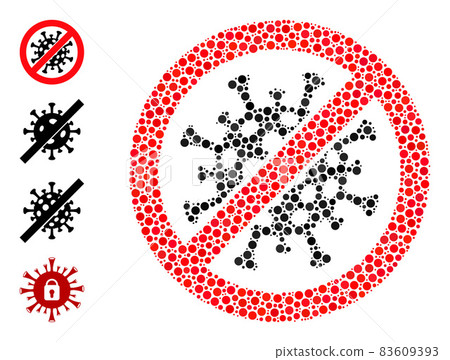 Dotted Stop Covid-19 Virus Collage of Circles with Similar Icons Dotted Stop Covid-19 Virus Collage of Circles with Similar Icons 83609393
