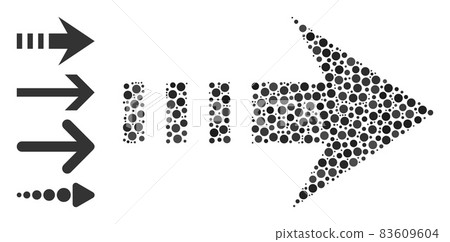 Dotted Send Right Collage of Round Dots with Bonus Icons Dotted Send Right Collage of Round Dots with Bonus Icons 83609604