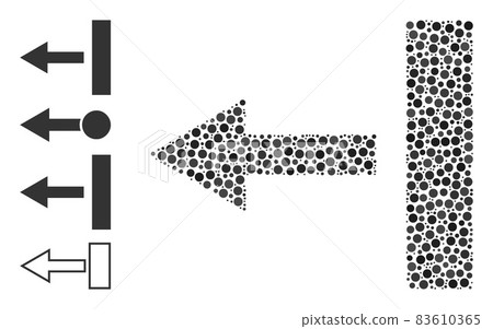 Dotted Pull Left Composition of Circles with Other Icons 83610365