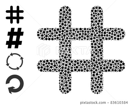 Dotted Prison Collage of Round Dots with Bonus Icons 83610384