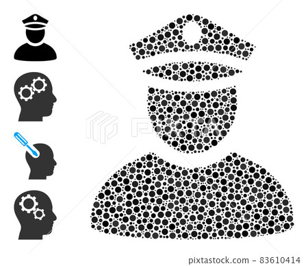 Dotted Police Man Composition of Rounded Dots and Bonus Icons Dotted Police Man Composition of Rounded Dots and Bonus Icons 83610414