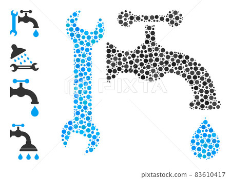 Dotted Plumbing Composition of Round Dots with Similar Icons Dotted Plumbing Composition of Round Dots with Similar Icons 83610417