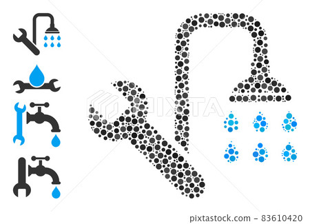 Dotted Plumbing Mosaic of Rounded Dots with Similar Icons Dotted Plumbing Mosaic of Rounded Dots with Similar Icons 83610420