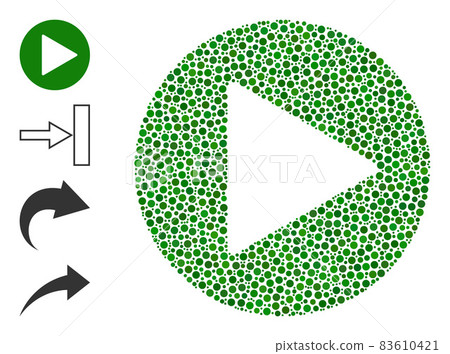 Dotted Play Button Mosaic of Circles and Similar Icons Dotted Play Button Mosaic of Circles and Similar Icons 83610421