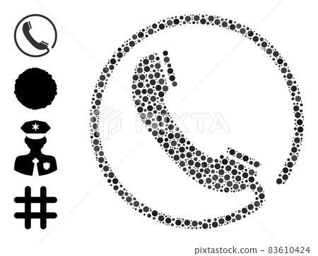 Dotted Phone Collage of Circles with Other Icons Dotted Phone Collage of Circles with Other Icons 83610424