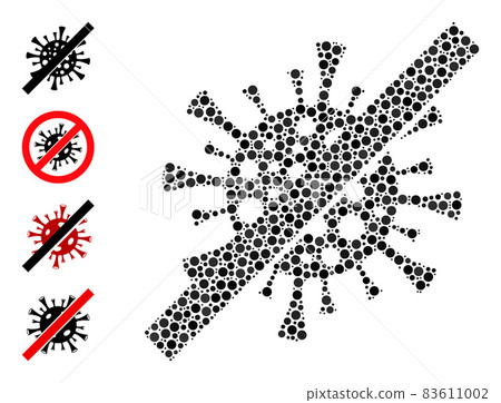 Dotted No Contagious Virus Collage of Circles with Other Icons Dotted No Contagious Virus Collage of Circles with Other Icons 83611002