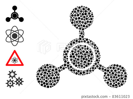 Dotted Methane Molecule Composition of Round Dots with Similar Icons 83611023