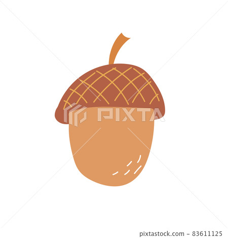 Hand drawn icon with acorn - vector illustration. 83611125
