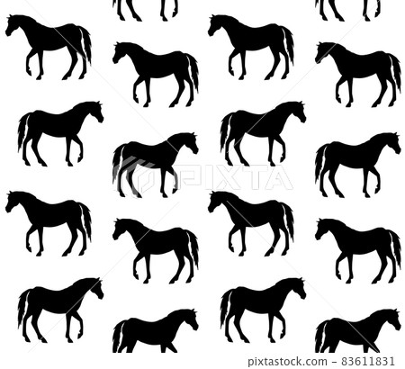 Vector seamless pattern of horse silhouette 83611831
