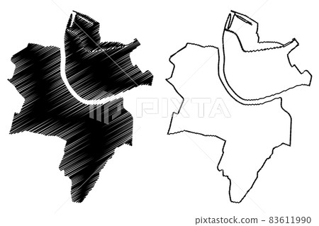 Basel City (Swiss Confederation, Switzerland) map vector illustration, scribble sketch City of Basle map Basel City (Swiss Confederation, Switzerland) map vector illustration, scribble sketch City of Basle map 83611990