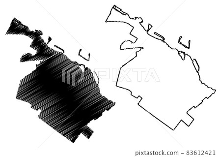 Cherkasy City (Ukraine) map vector illustration, scribble sketch City of Cherkassy map 83612421