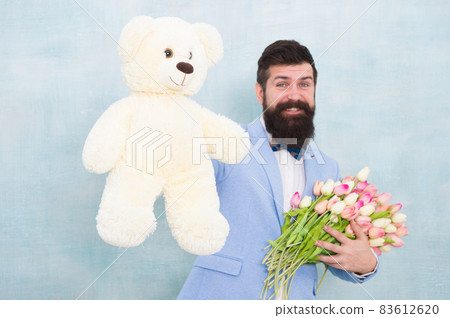 Surprise for her. Man bearded gentleman suit bow Surprise for her. Man bearded gentleman suit bow 83612620
