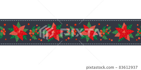 Christmas poinsettia seamless pattern border Christmas poinsettia seamless pattern border 83612937