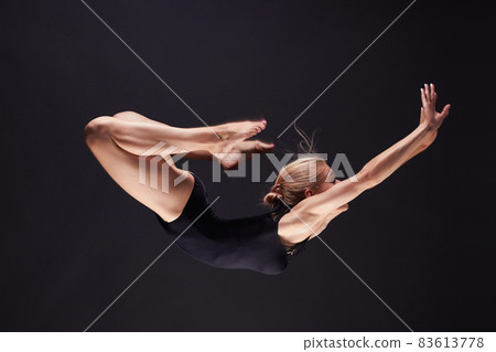 dancing ballet girl. beauty jumping young gymnast woman 83613778