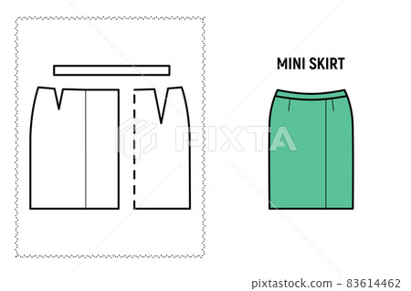 Mini skirt outlet drawing