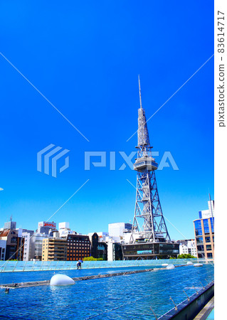 從名古屋市的水上宇宙飛船看名古屋電視塔的風景 從名古屋市的水上宇宙飛船看名古屋電視塔的風景 83614717