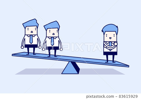 One businessman on one side of weighing scale... - Stock Illustration  [83615929] - PIXTA