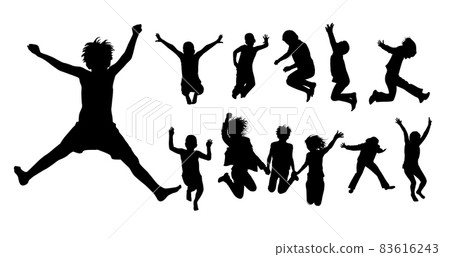 Jumping kids yong child character in jump Vector Image