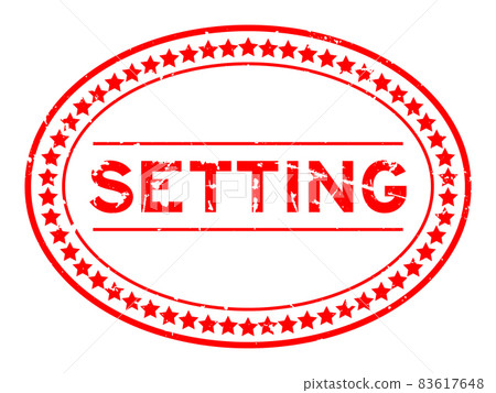 Grunge red setting word oval rubber seal stamp on white background Grunge red setting word oval rubber seal stamp on white background 83617648