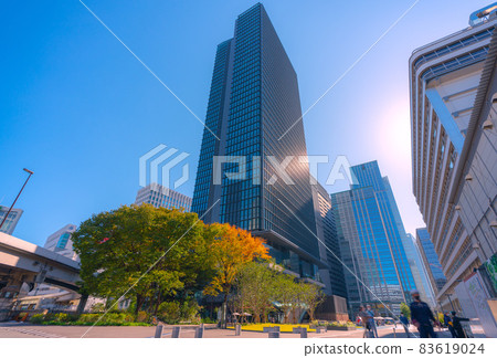 Tokyo cityscape of Japan Skyscraper Tokiwabashi Tower seen from the Otemachi side 83619024