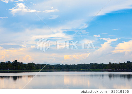 Bright Colorful Sunset On The Lake Bright Colorful Sunset On The Lake 83619196
