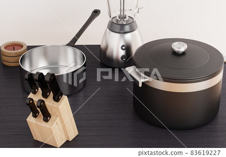Image of kitchen interior taken in the morning 83619227