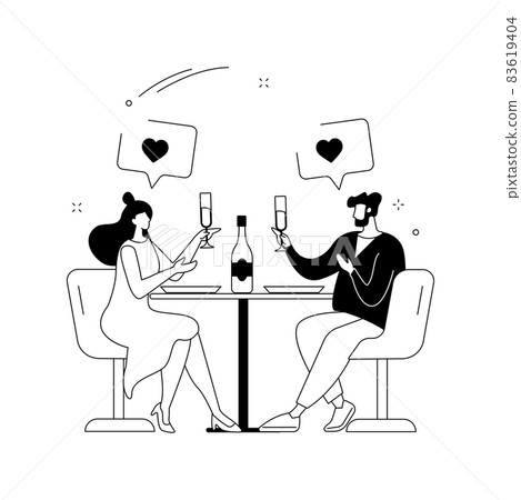 Romantic date abstract concept vector illustration. 83619404