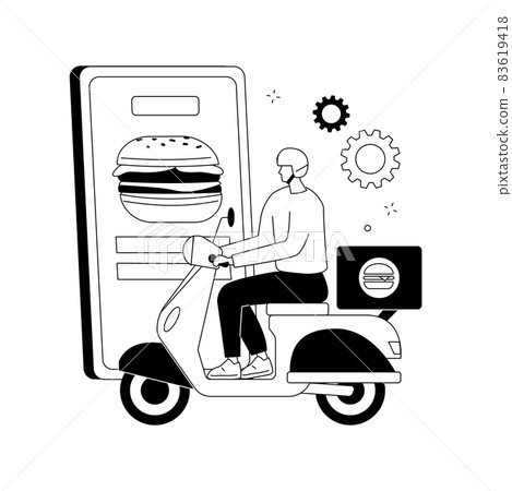 Food delivery service abstract concept vector illustration. 83619418