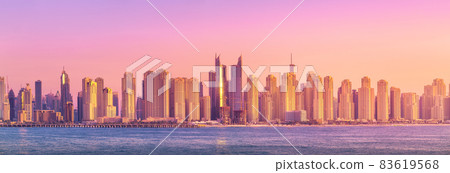 Dubai Marina bay view from Palm Jumeirah, UAE Dubai Marina bay view from Palm Jumeirah, UAE 83619568