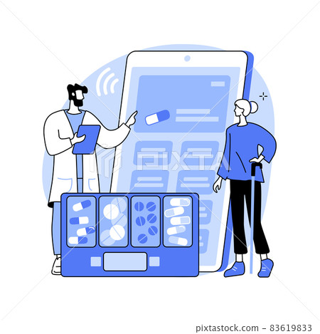 Smart pill boxes abstract concept vector illustration. 83619833