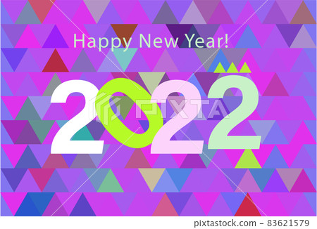 Colorful number 2022. Happy new year 2022 on modern geometric abstract background. Creative design template with logo 2022 for celebration and season decoration. Trendy background for branding Colorful number 2022. Happy new year 2022 on modern geometric abstract background. Creative design template with logo 2022 for celebration and season decoration. Trendy background for branding 83621579