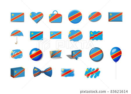 Congo-21 national flag illustration set Congo-21 national flag illustration set 83621614