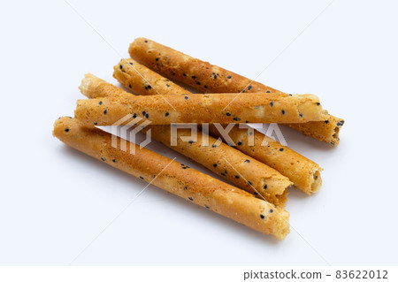 Crispy egg rolls on white background. Crispy egg rolls on white background. 83622012