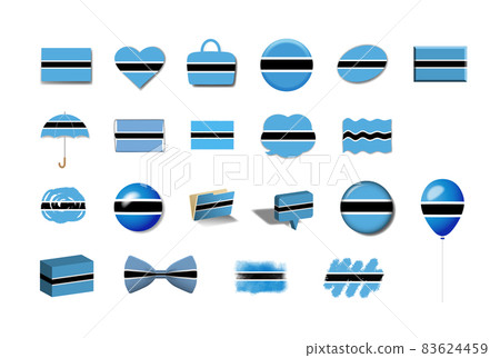 Botswana-21 national flag illustration set 83624459