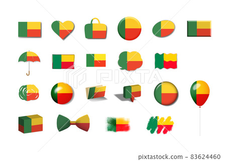 Benin-21 national flag illustration set 83624460