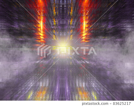Abstract gloomy background with fog and rays of light - 3D illustration 83625217