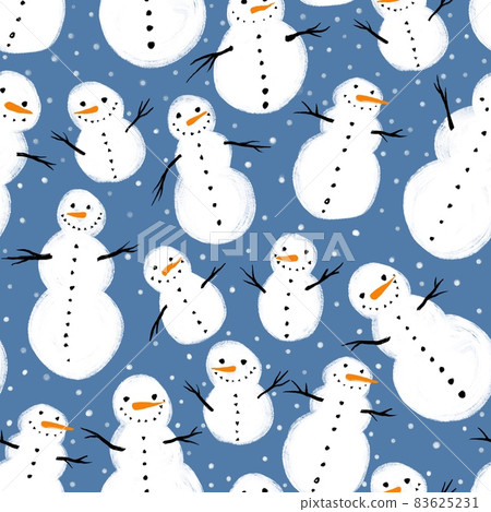 Seamless Christmas pattern with snowmen and... - Stock Illustration ...