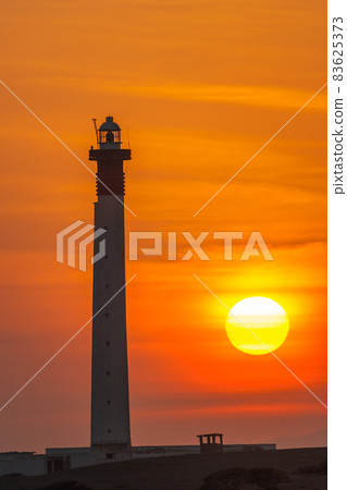 Romantic sunset at Obock Lighthouse in Djibouti Romantic sunset at Obock Lighthouse in Djibouti 83625373