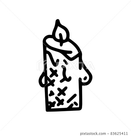 beeswax candle line vector doodle simple icon 83625411