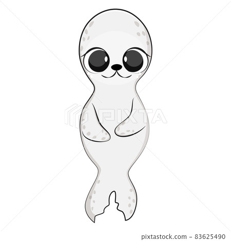 Cute cartoon sppotted fur seal. Cute cartoon sppotted fur seal. 83625490