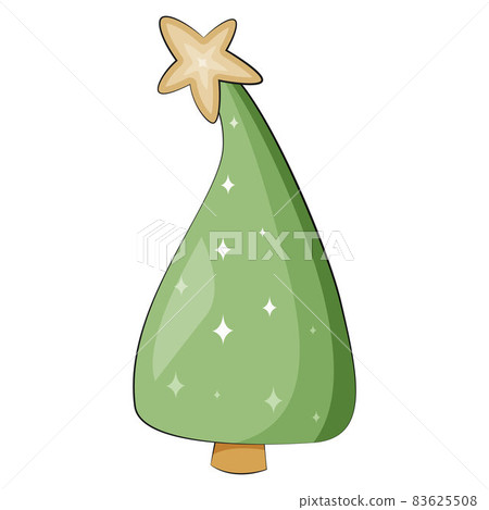 New years tree with star. New years tree with star. 83625508