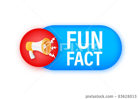 Megaphone label with fun fact. Megaphone banner. Web design. Vector stock illustration 83628013
