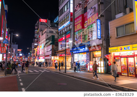 《Saitama Prefecture》 Omiya station square, city night view 83628329