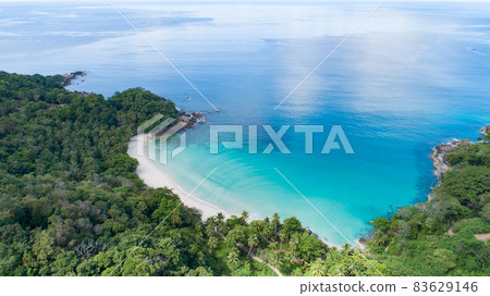 Amazing beach Aerial view of Tropical beach sea in the beautiful Phuket island Located at Freedom beach Phuket Thailand 83629146