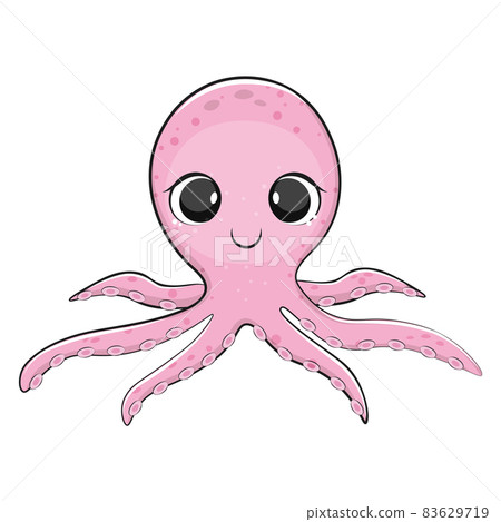 Cartoon octopus character. Marine underwater life. Cartoon octopus character. Marine underwater life. 83629719